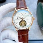 Replica Patek Philippe Complications White Dial Tourbillon Rose Gold Watch 42mm